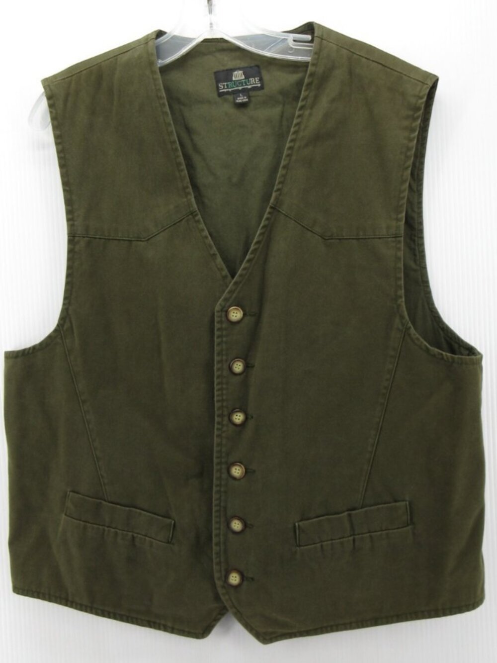 VINTAGE Structure Waistcoat Vest Large Jacket Coat Minimalist Field